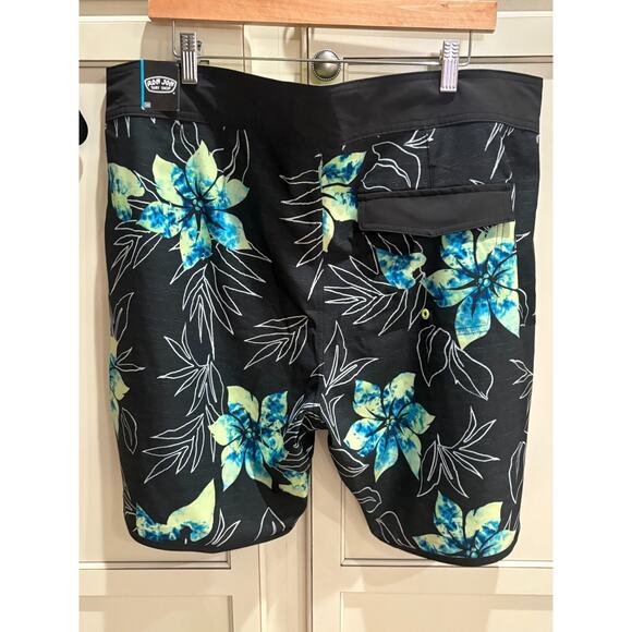 Ron Jon Surf Shop Men's Black/Floral Swim Board Shorts Size 38 NEW - Picture 5 of 5
